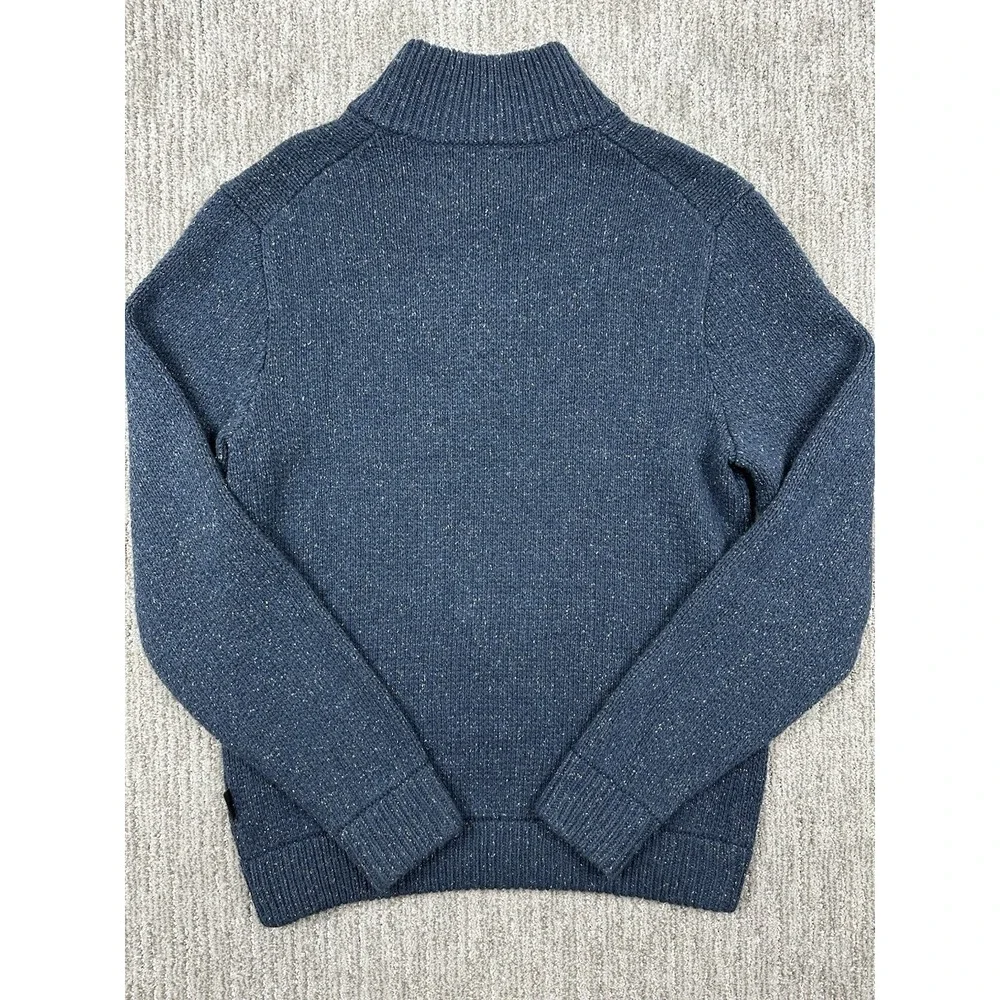 Patagonia Recycled Wool Silk Blend Button Henley Sweater Mens Med Speckled Blue